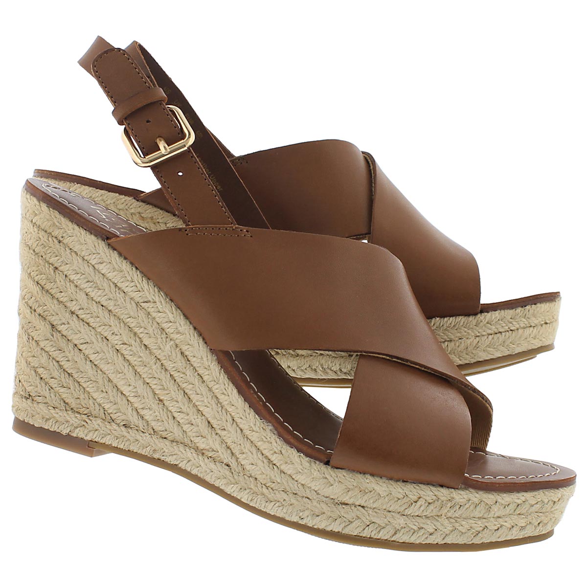 Sandale à talon comp Charra, havane, fem
