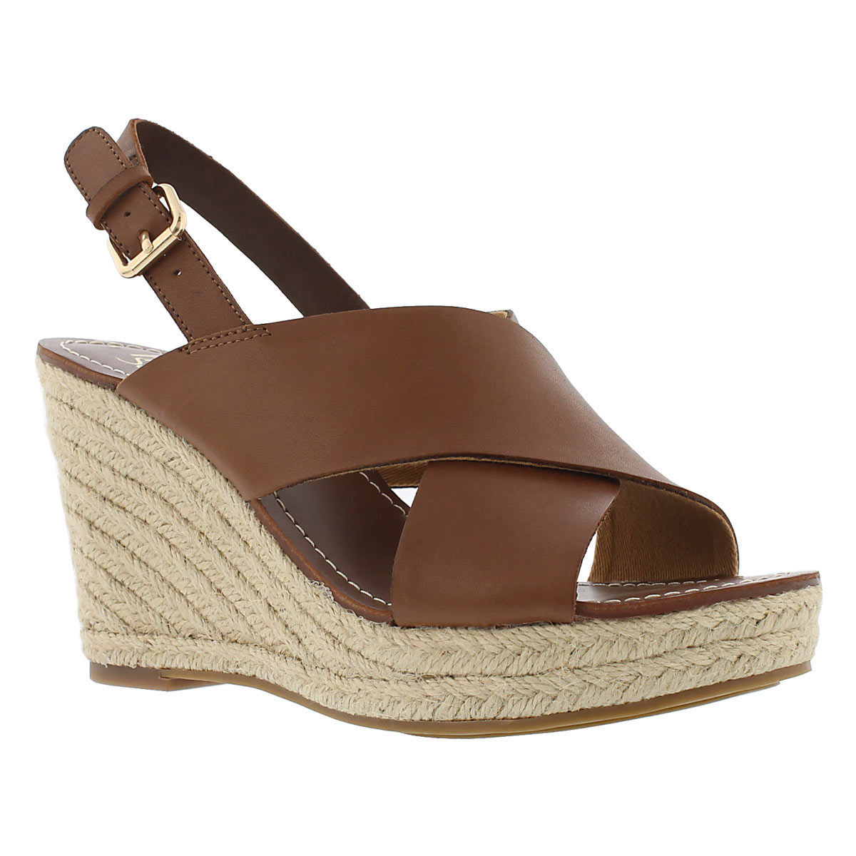 Sandale à talon comp Charra, havane, fem