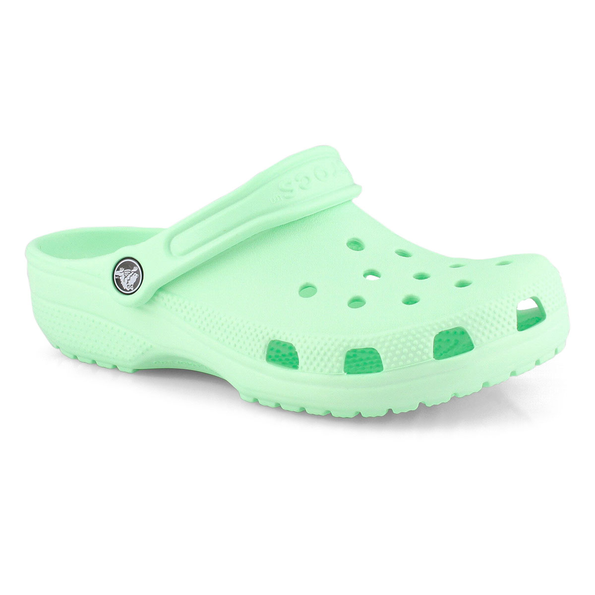 black crocs with white fur