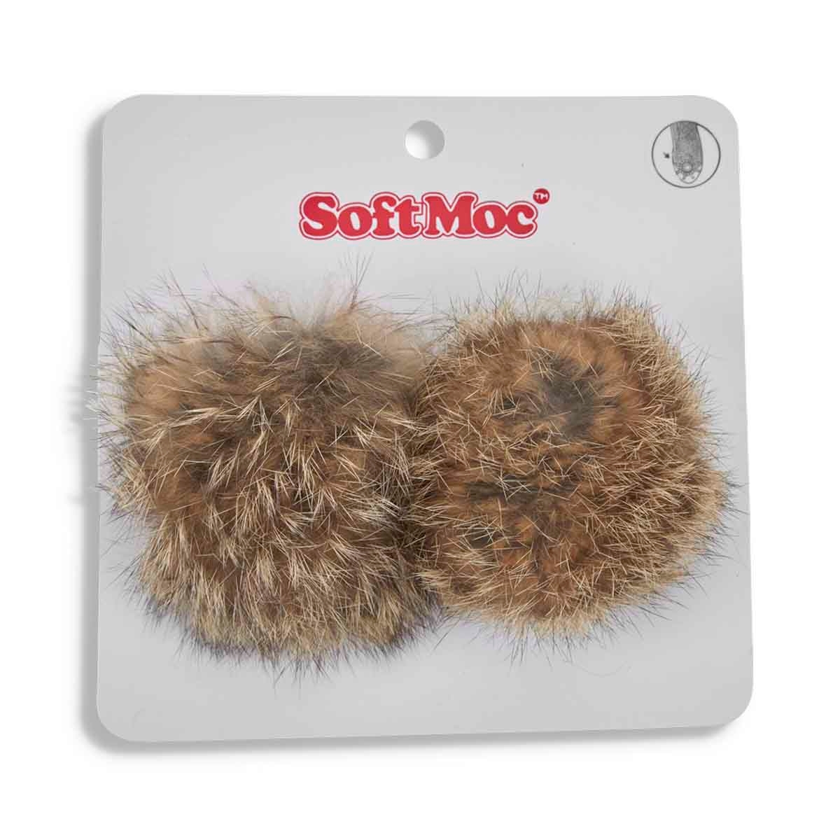 Clip on tan POM shoe accessory