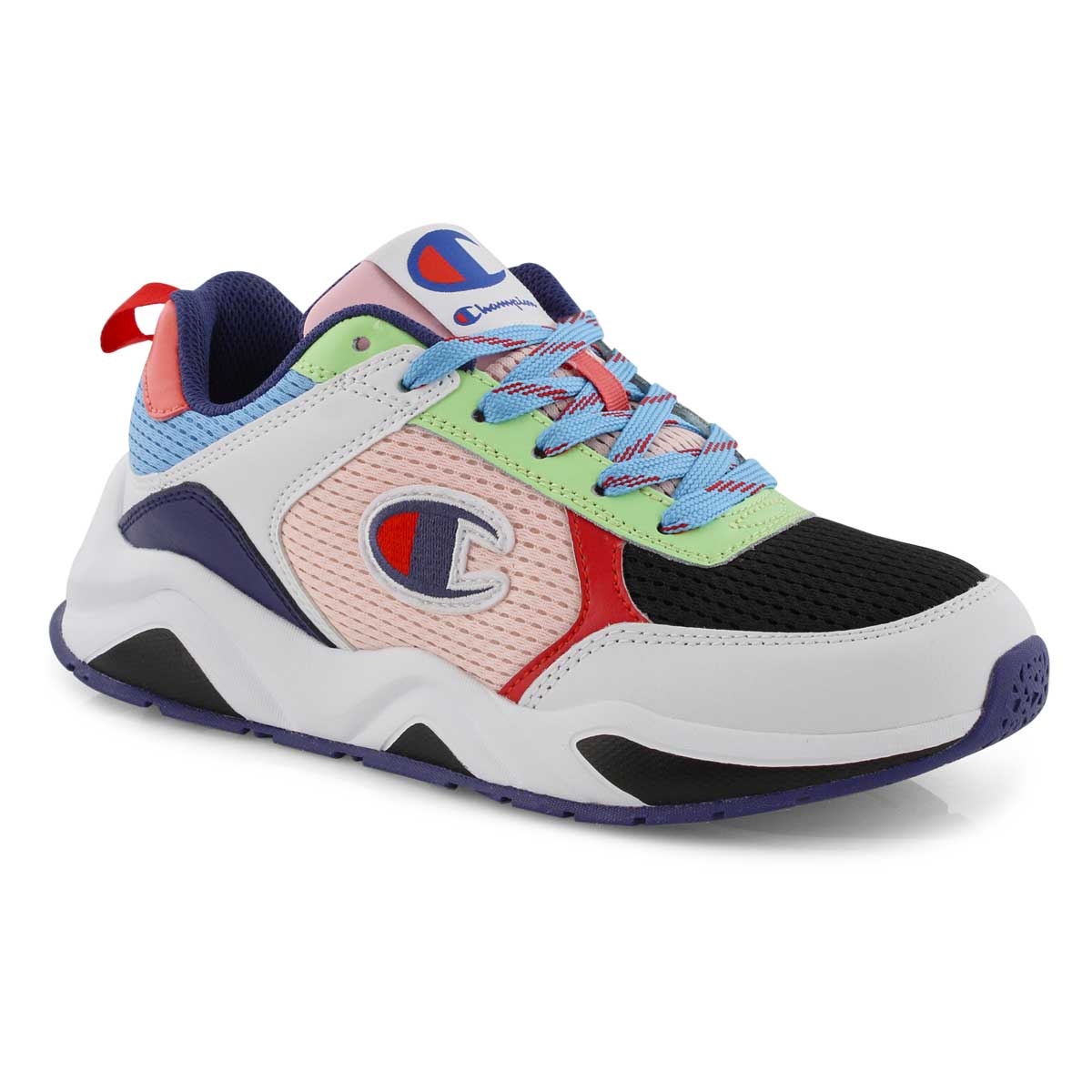 Lds 93Eighteen C Block wht mlti sneaker