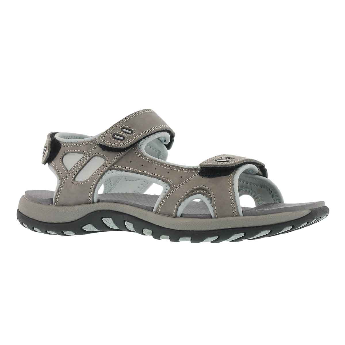 Women's COURTNEY grey 3 strap sport sandal