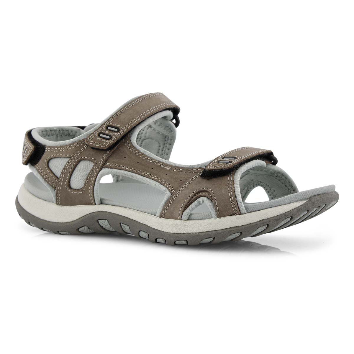 Lds Courtney 2 grey 3 strap sport sandal