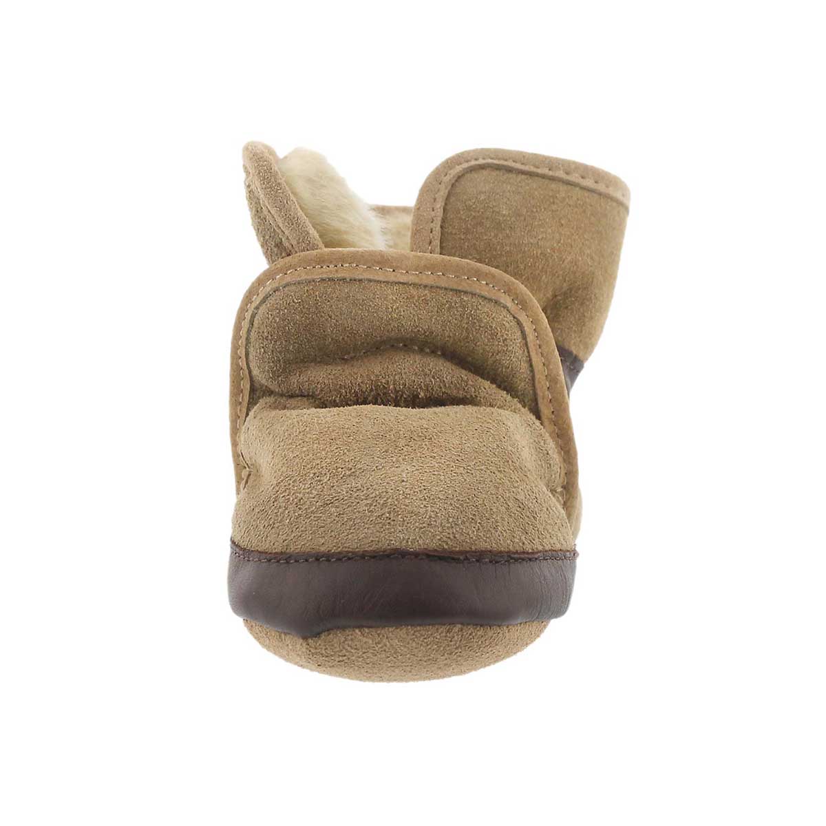 Inf CozyAnkleBootie tan softsole slipper