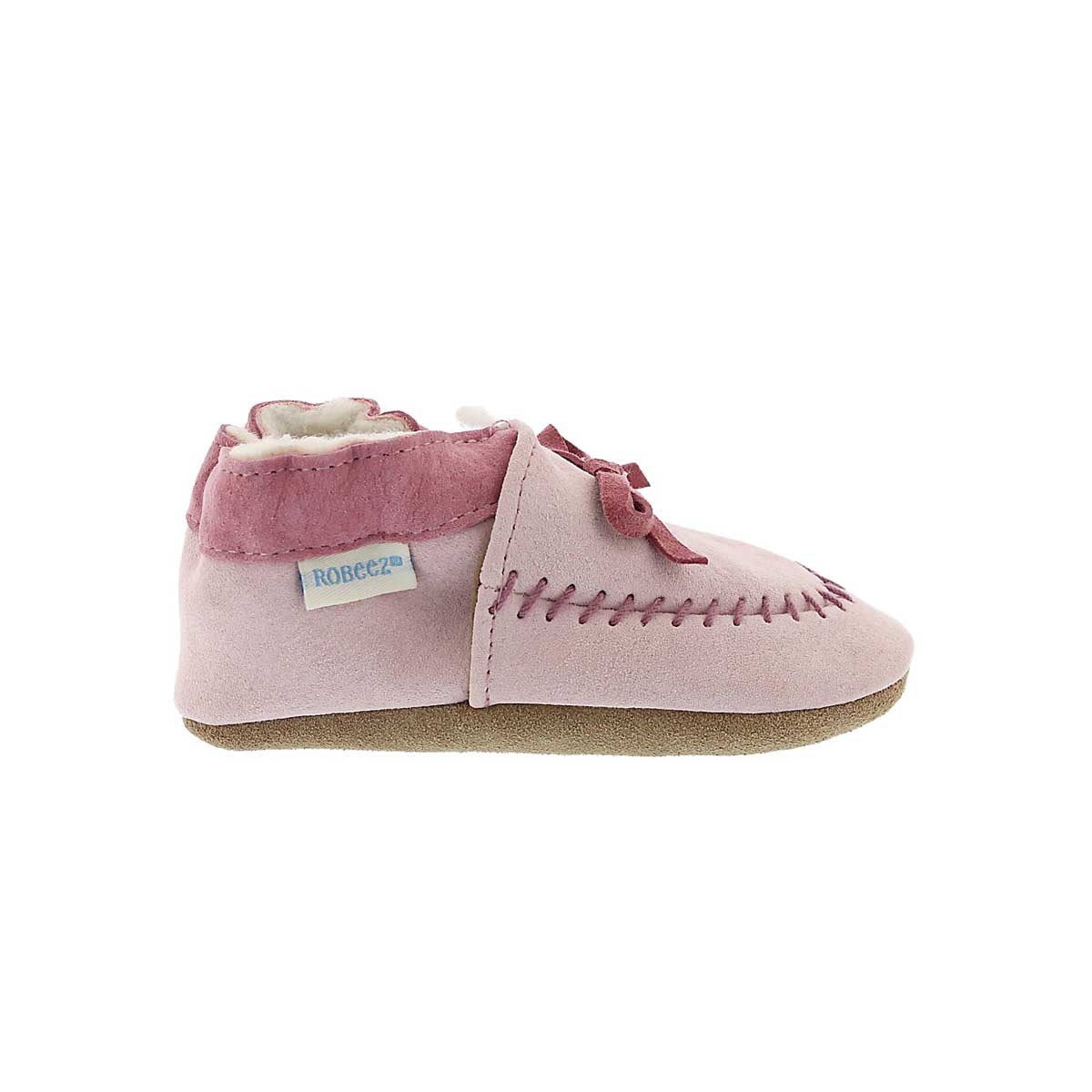 Pantoufle suède rose COZY MOCCASIN, béb