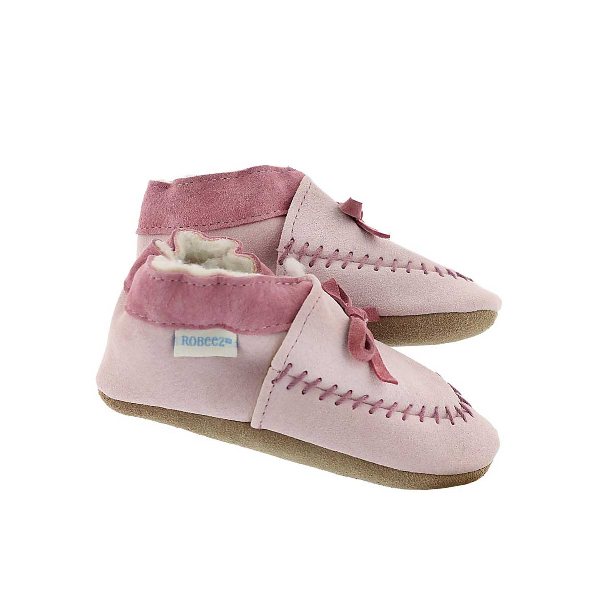 Pantoufle suède rose COZY MOCCASIN, béb