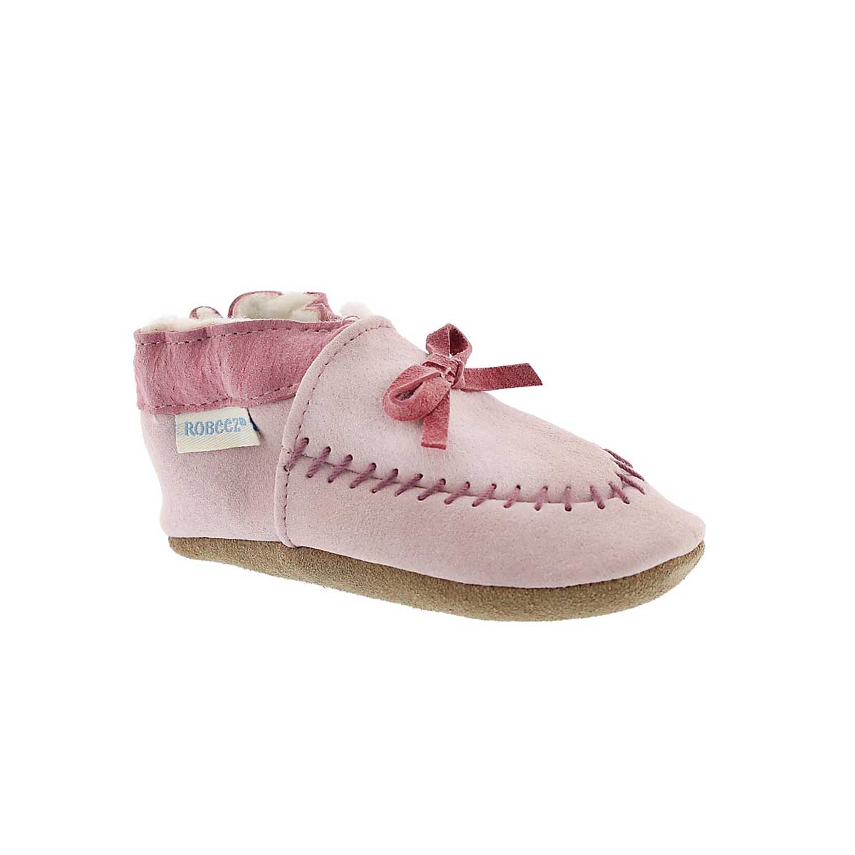 Pantoufle suède rose COZY MOCCASIN, béb