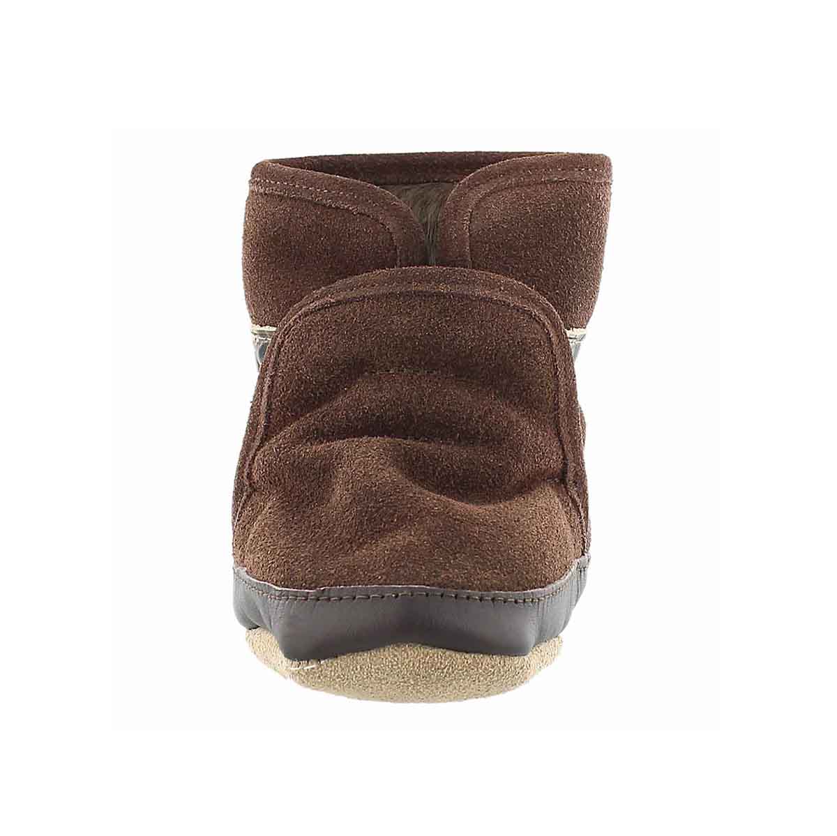 Inf CozyAnkleBootie brn softsole slipper