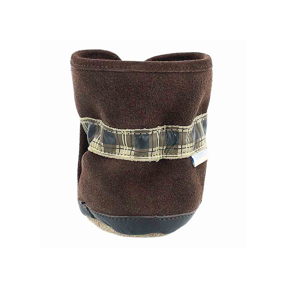 Inf CozyAnkleBootie brn softsole slipper