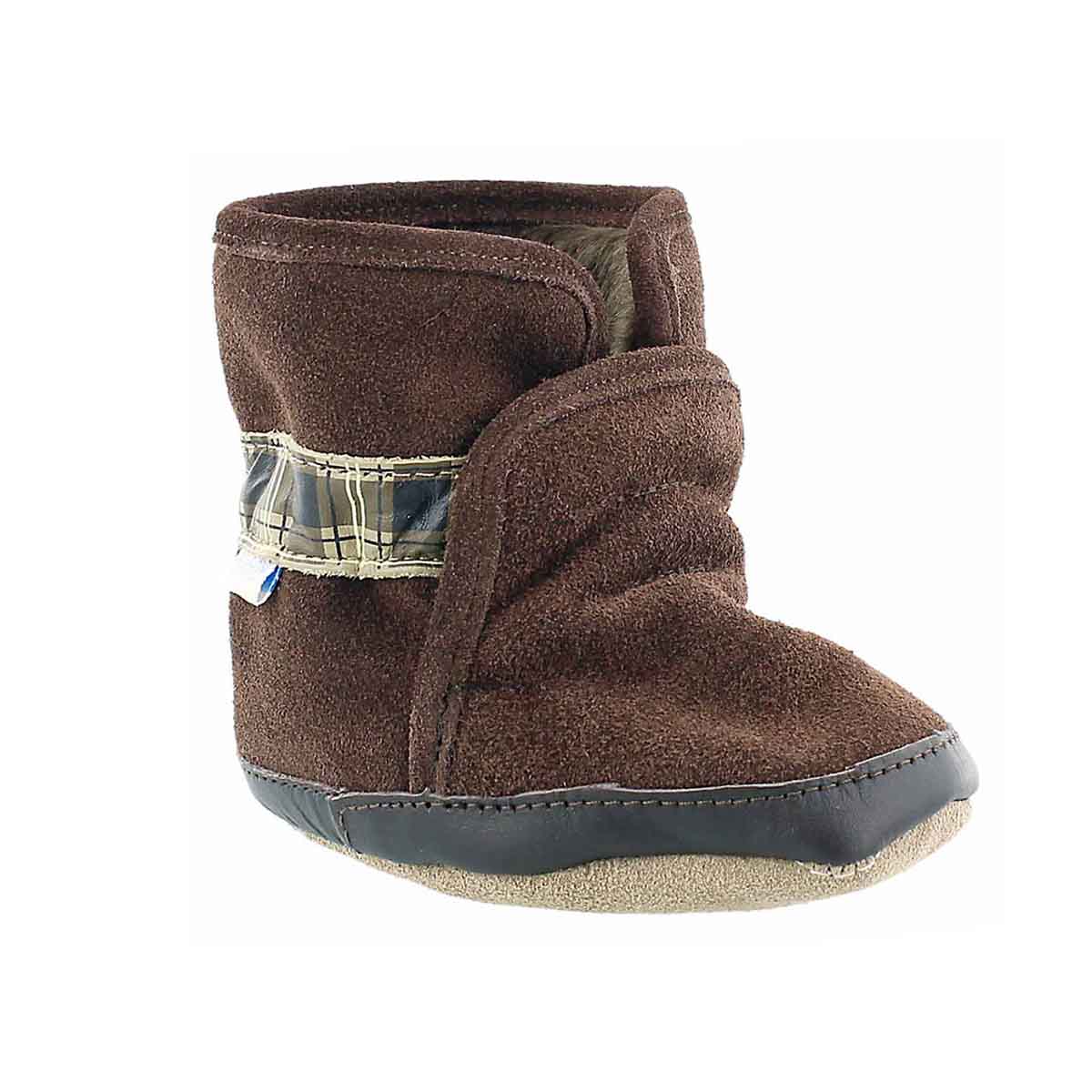 Inf CozyAnkleBootie brn softsole slipper