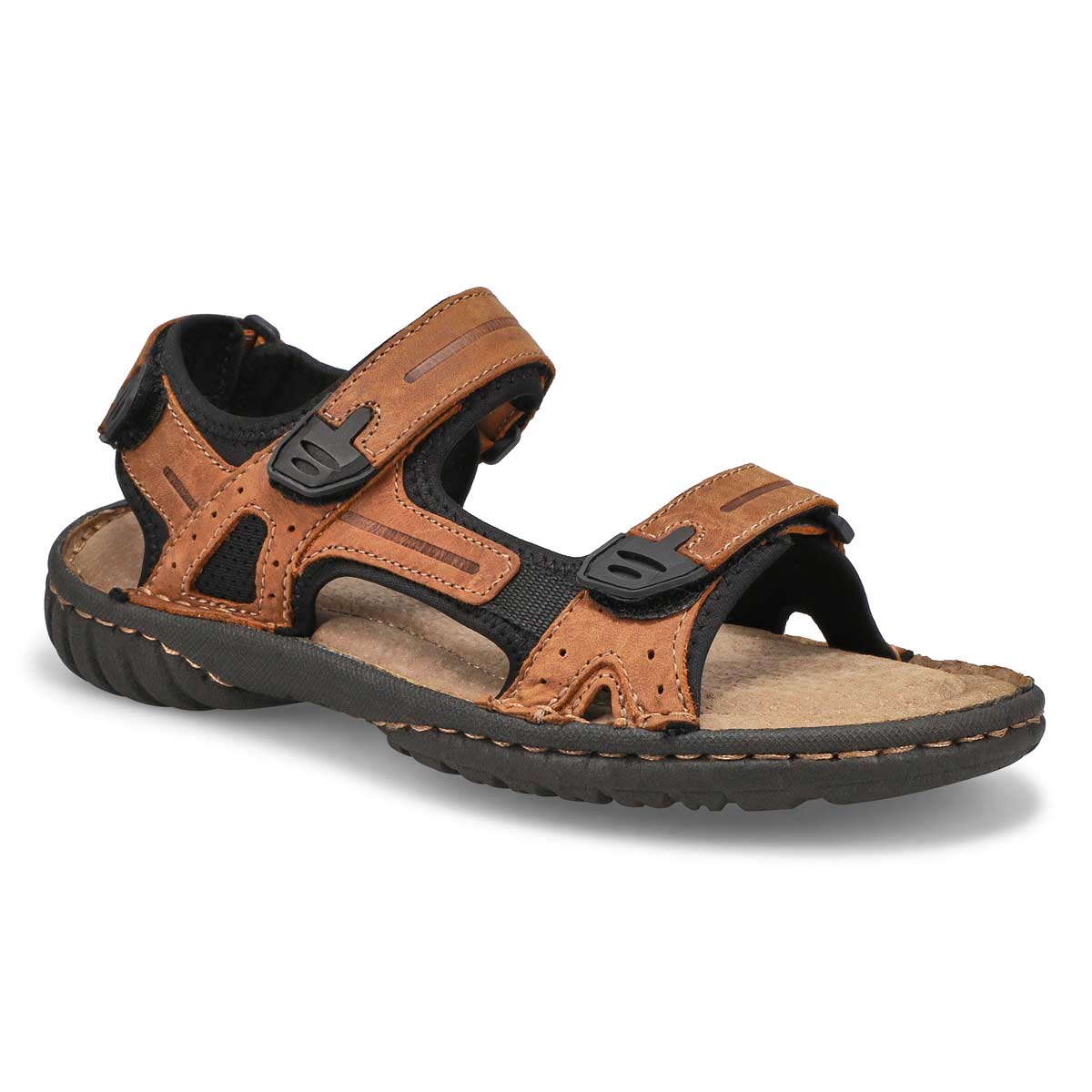 Mns Cullen brown hook and loop sandal