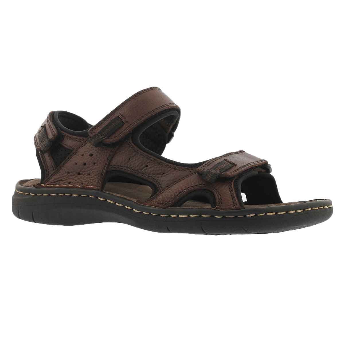 Mns Curtis 4 dk brn 3 strap sandal