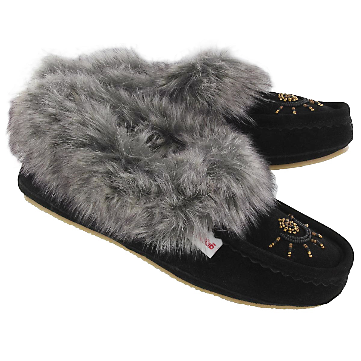Lds Cute faux me blk crepe sole faux