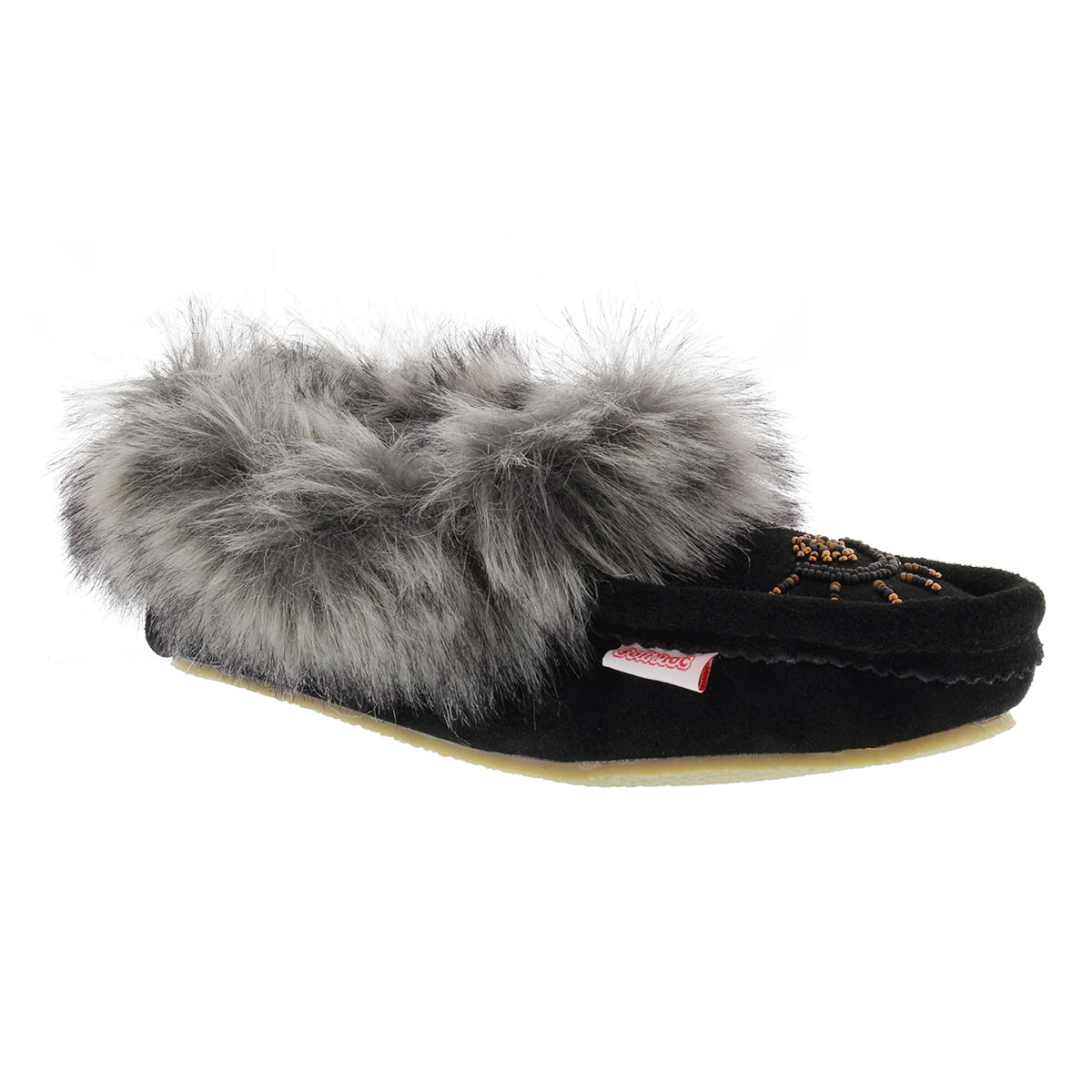 Lds Cute faux me blk crepe sole faux