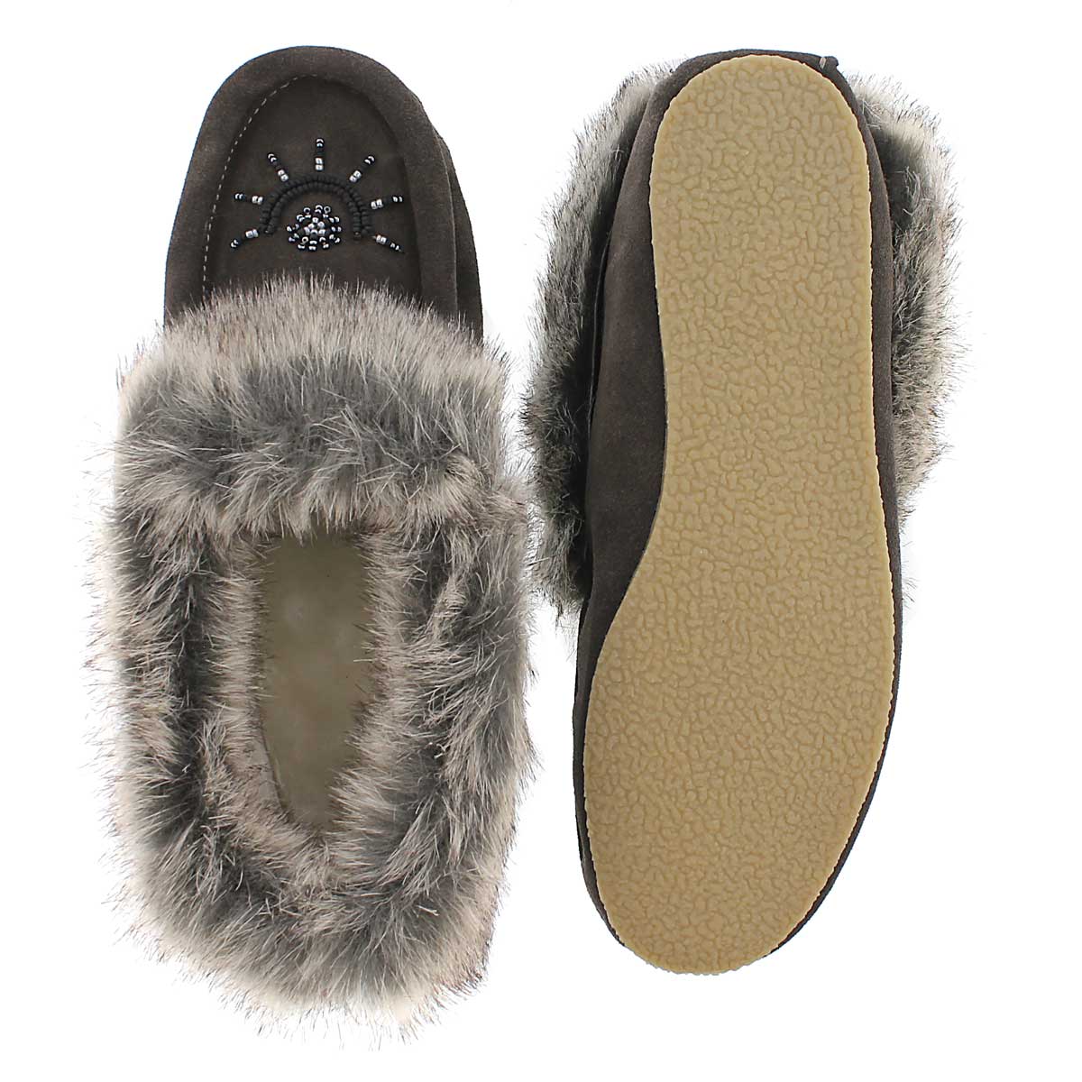 Lds Cute faux me grey crepe sole faux