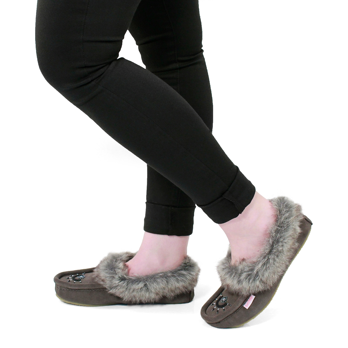 Lds Cute faux me grey crepe sole faux