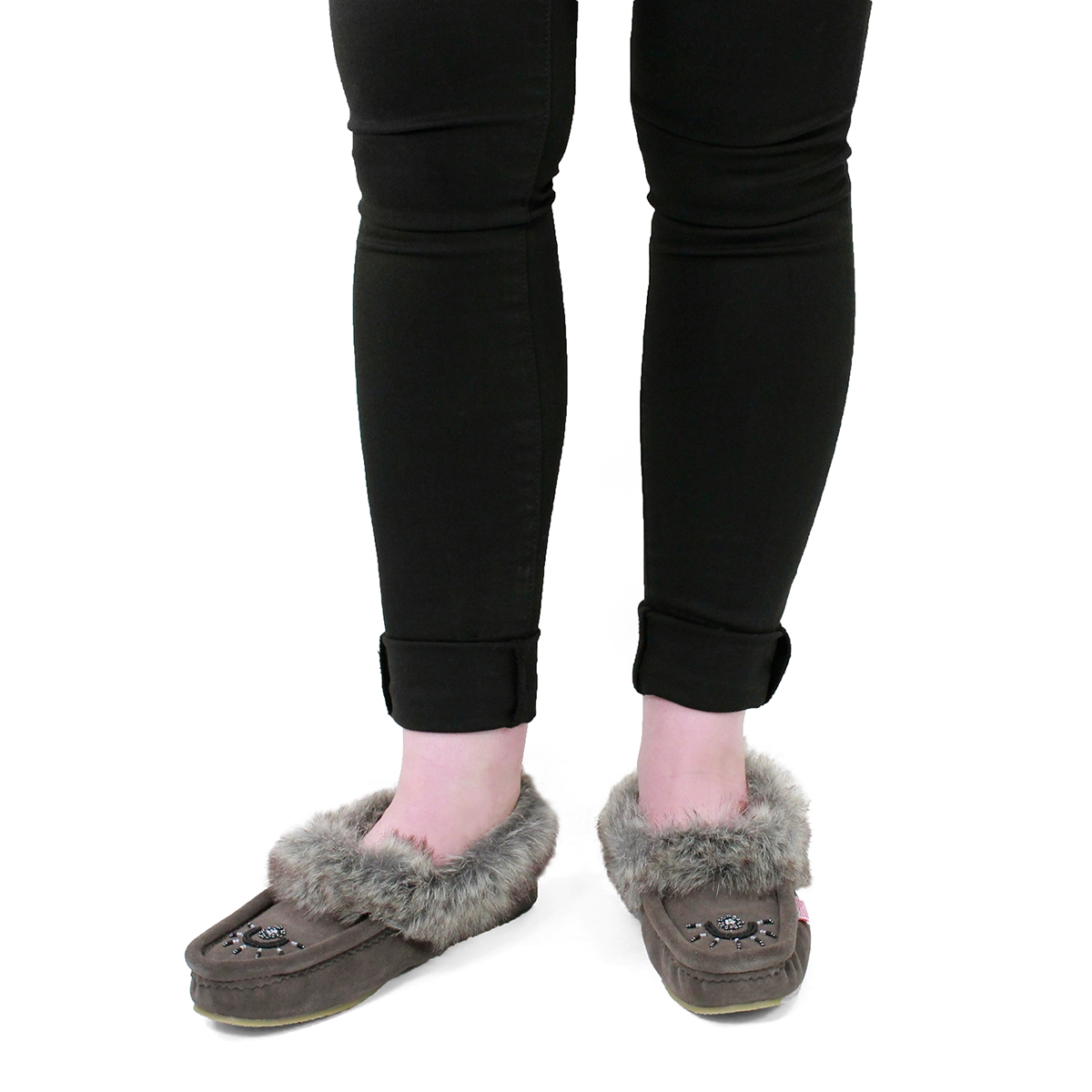 Lds Cute faux me grey crepe sole faux