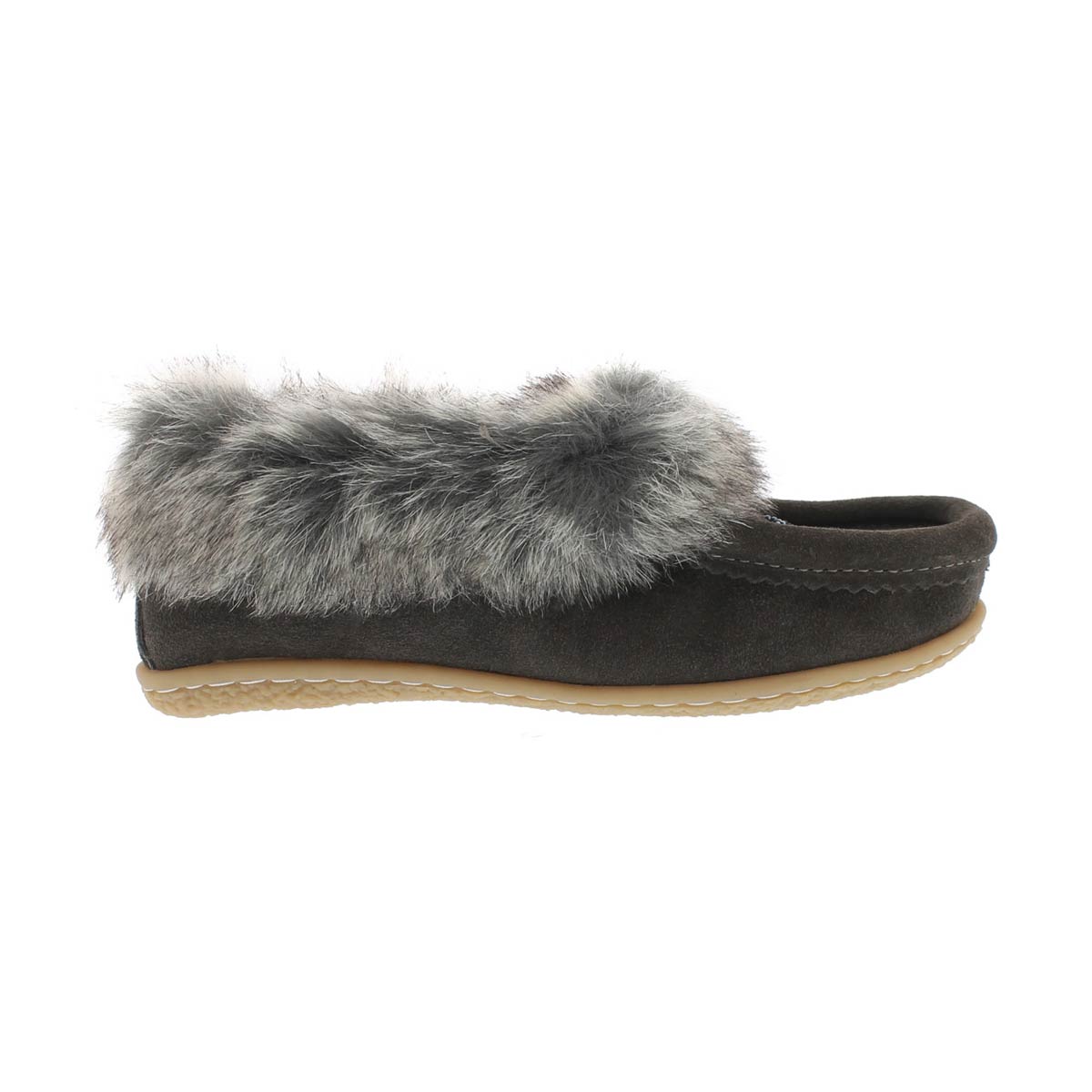 Grls Cute 2 Jr gry faux rabbit mocc