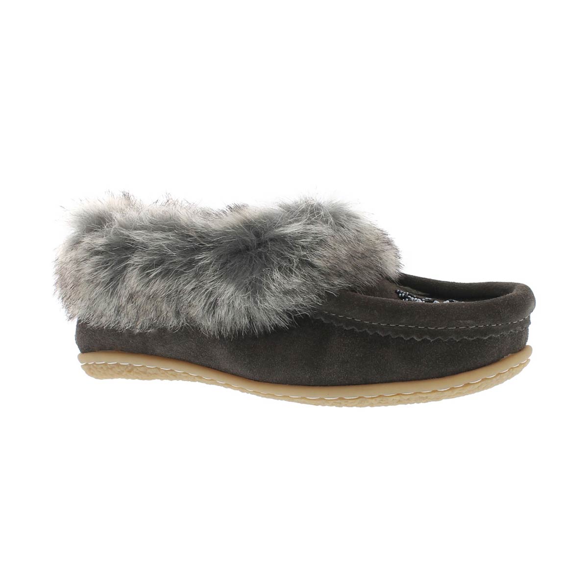 Grls Cute 2 Jr gry faux rabbit mocc