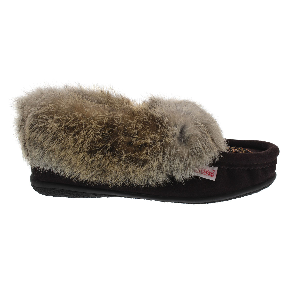Lds Cute 3 chocolate rabbit fur moccasin