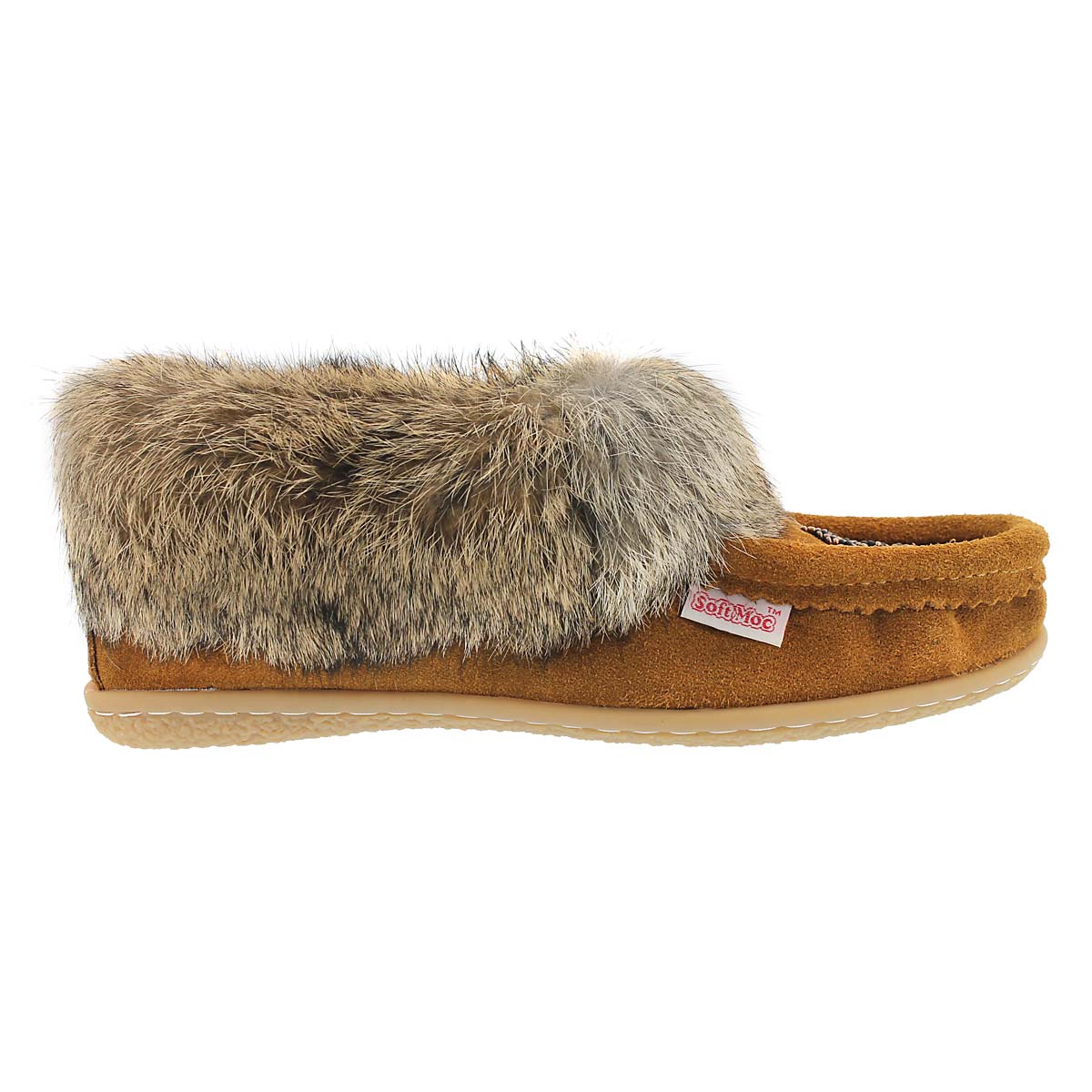 Lds Cute 3 mocha rabbit fur moccasin