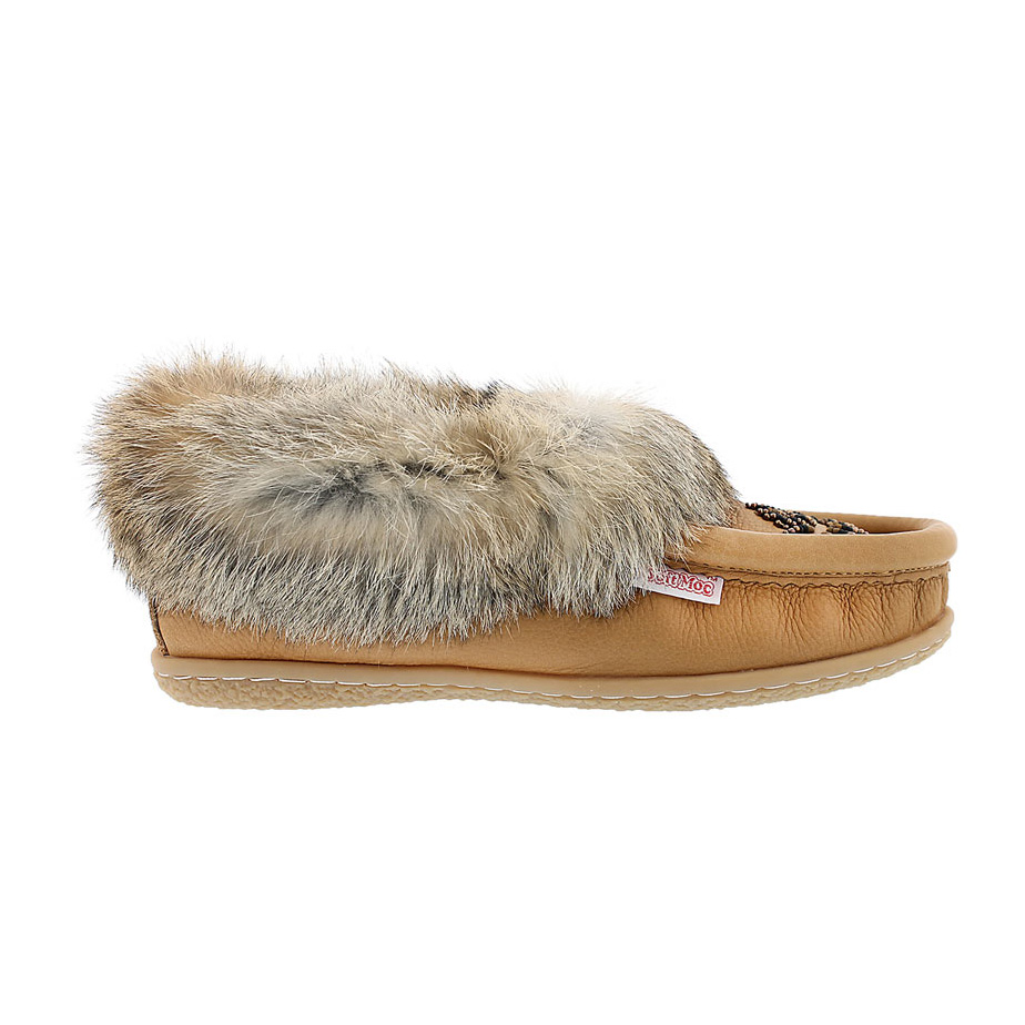 Lds Cute4 cork rabbit fur lthr moccasin