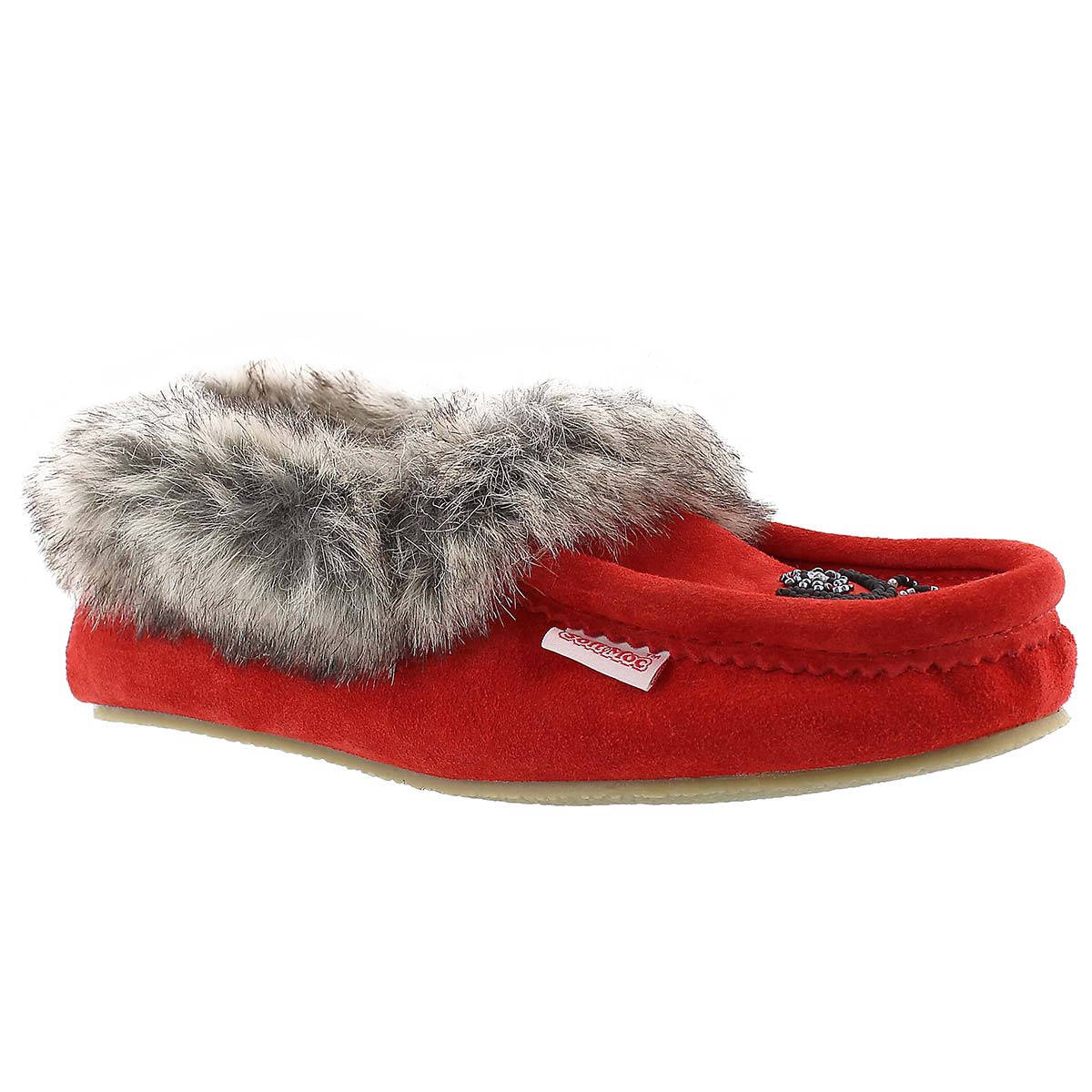 Women's CUTE FAUX ME red crepe sole moccasins