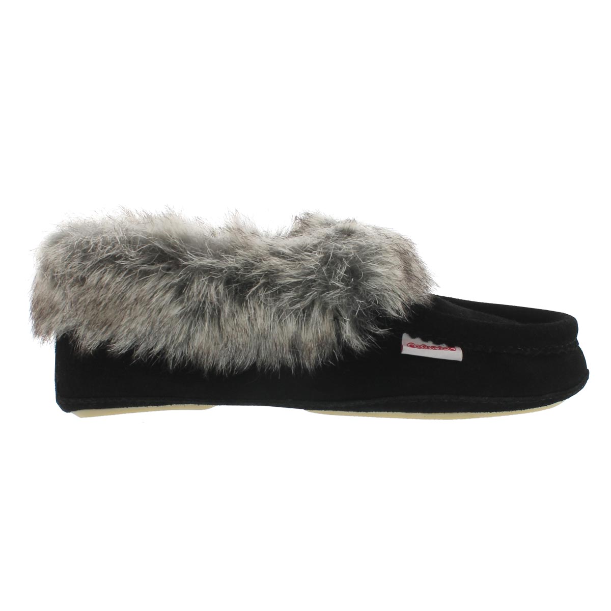 Lds CuteFauxU bk suede faux collar moc