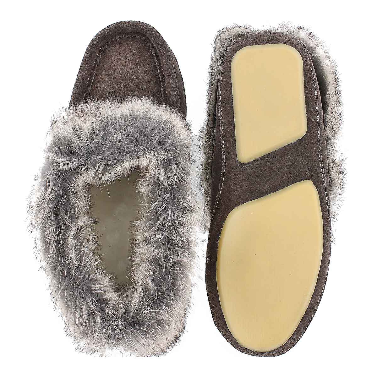 Mocassin suède CuteFauxU gris, fem