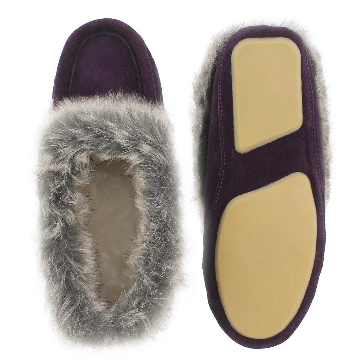 Lds CuteFauxU pur suede faux collar moc