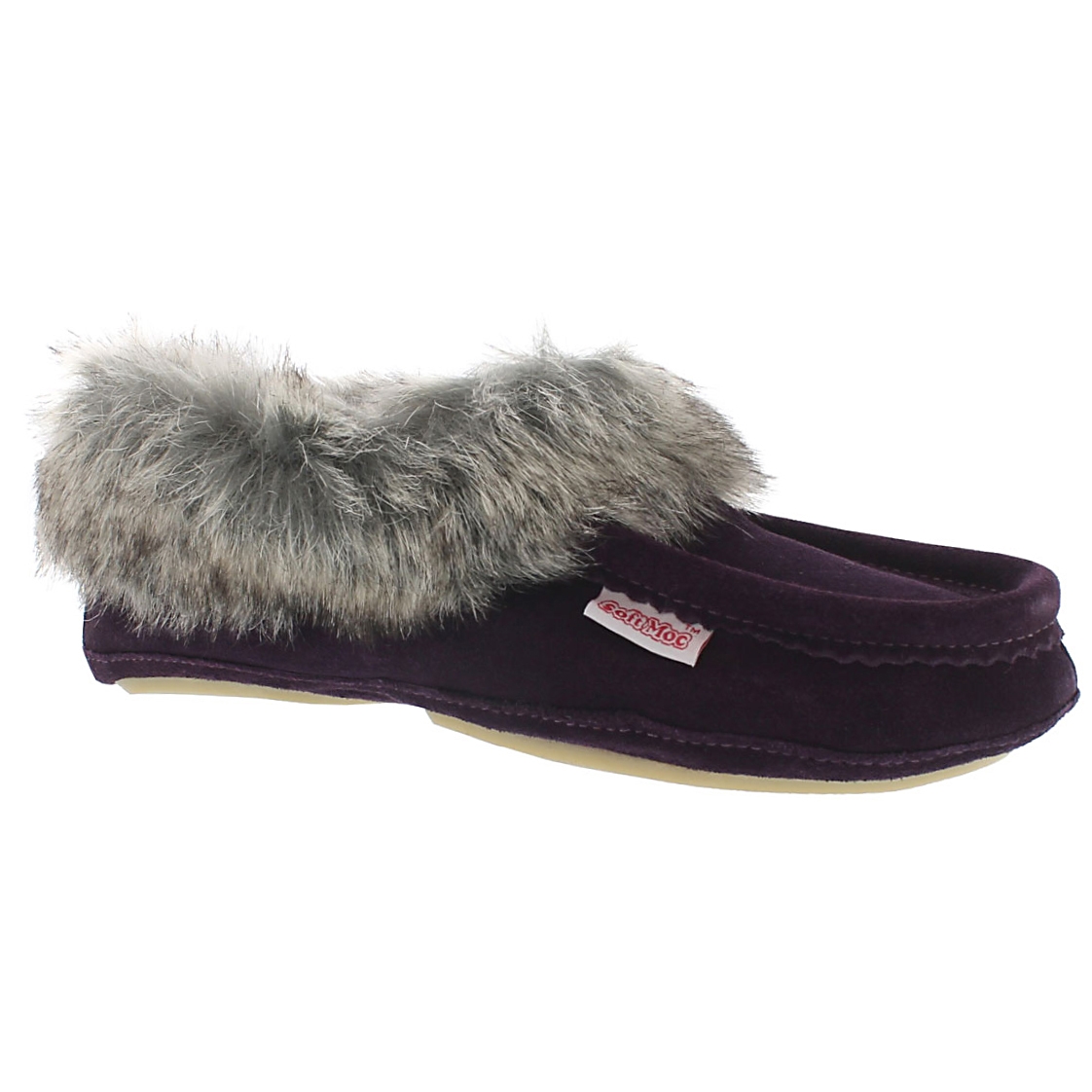 Lds CuteFauxU pur suede faux collar moc