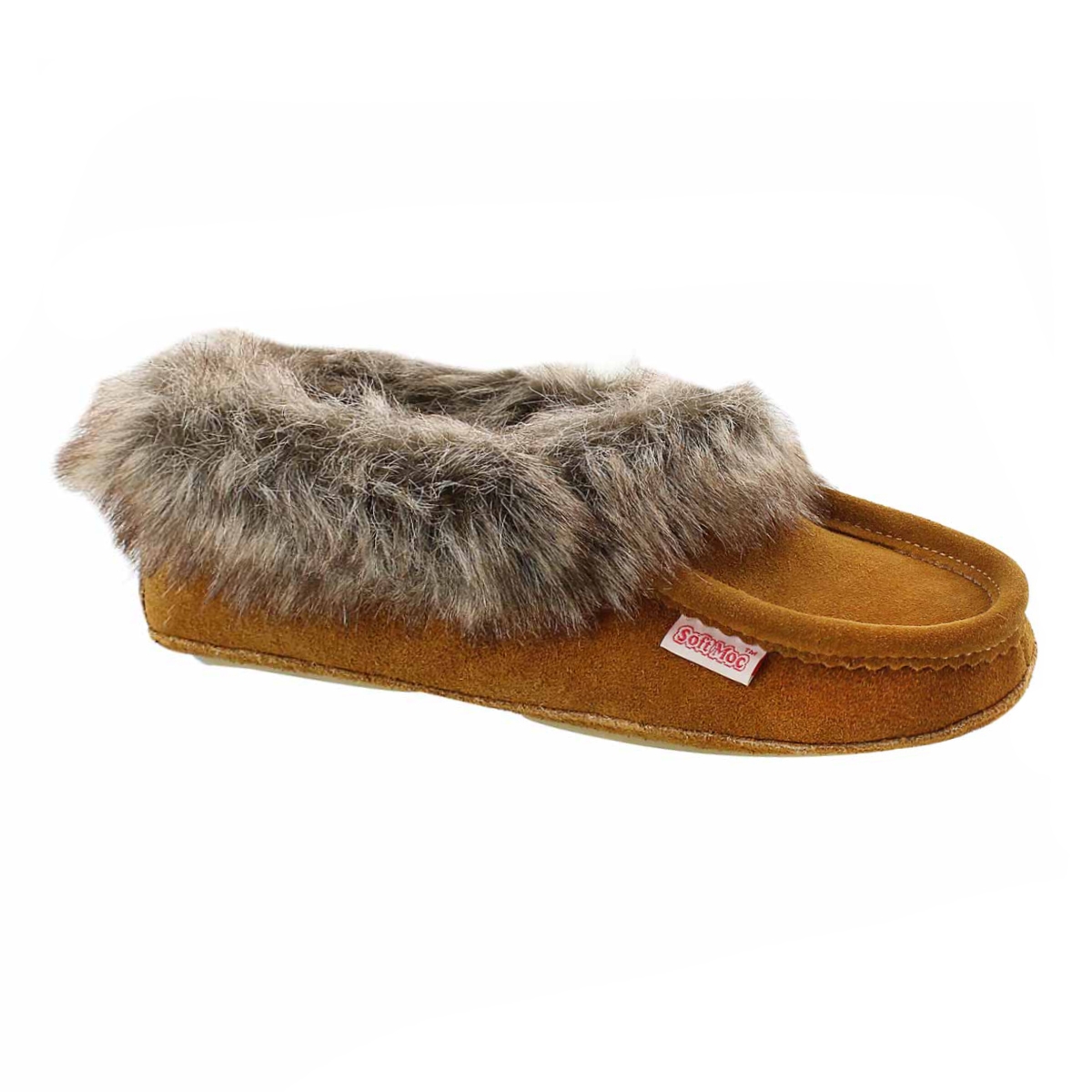 Women's CUTE FAUX U tan moccasins