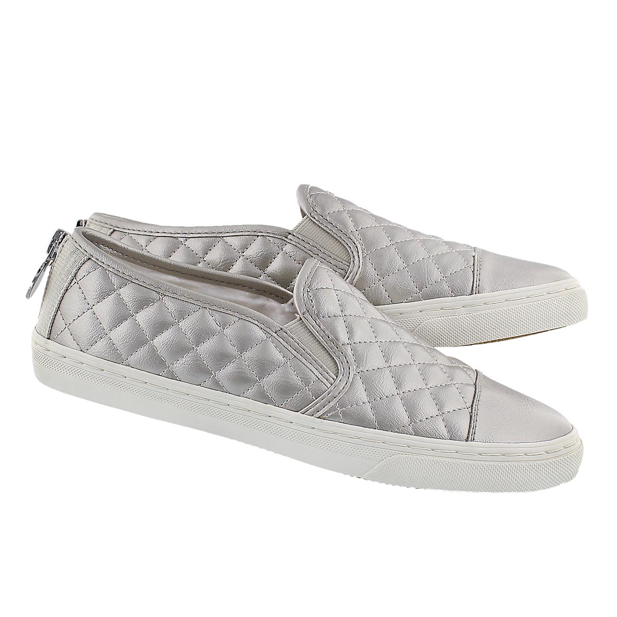 Lds New Club wht/silver slip on sneaker