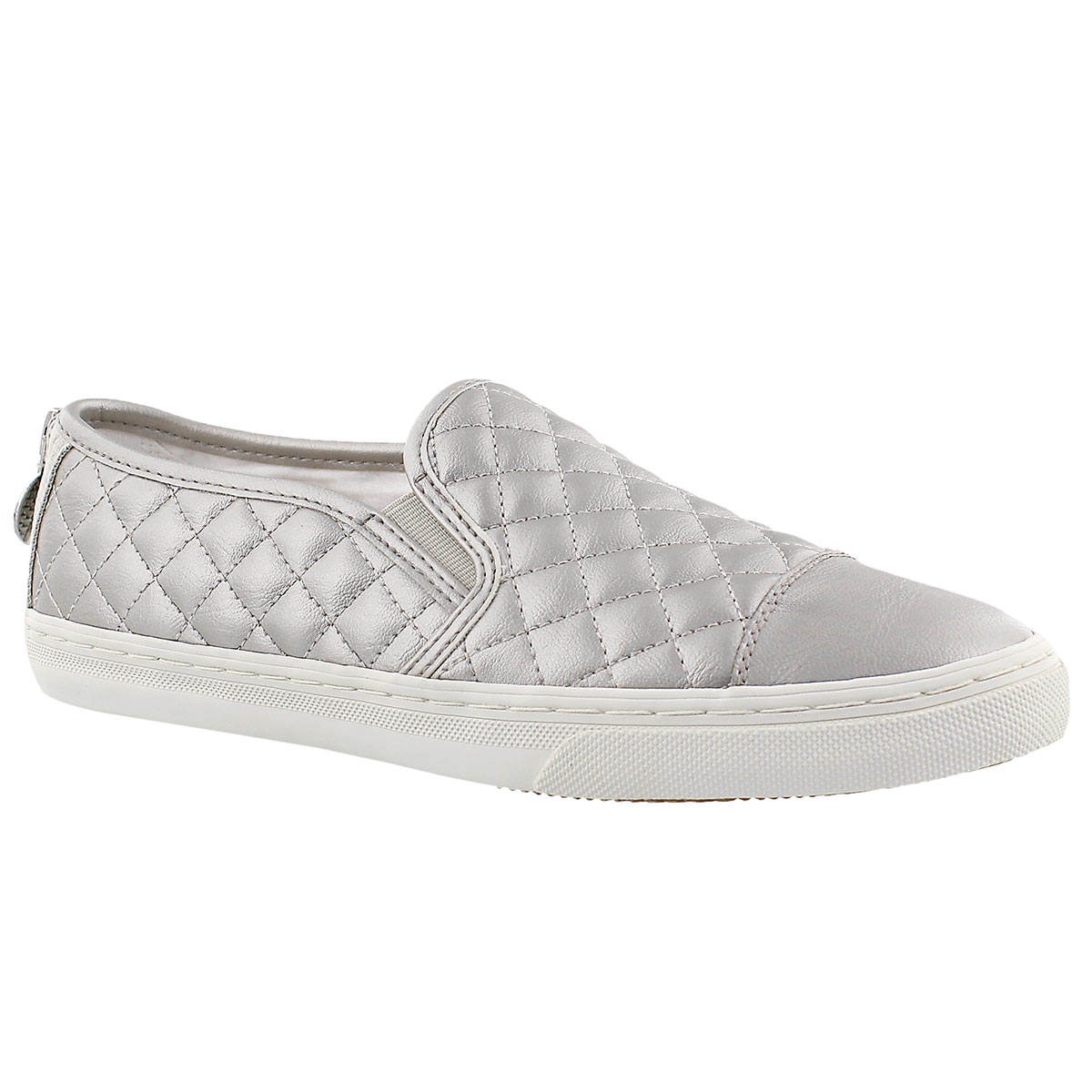 Lds New Club wht/silver slip on sneaker