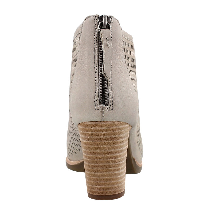 Lds New Callie grey perf peep toe heel