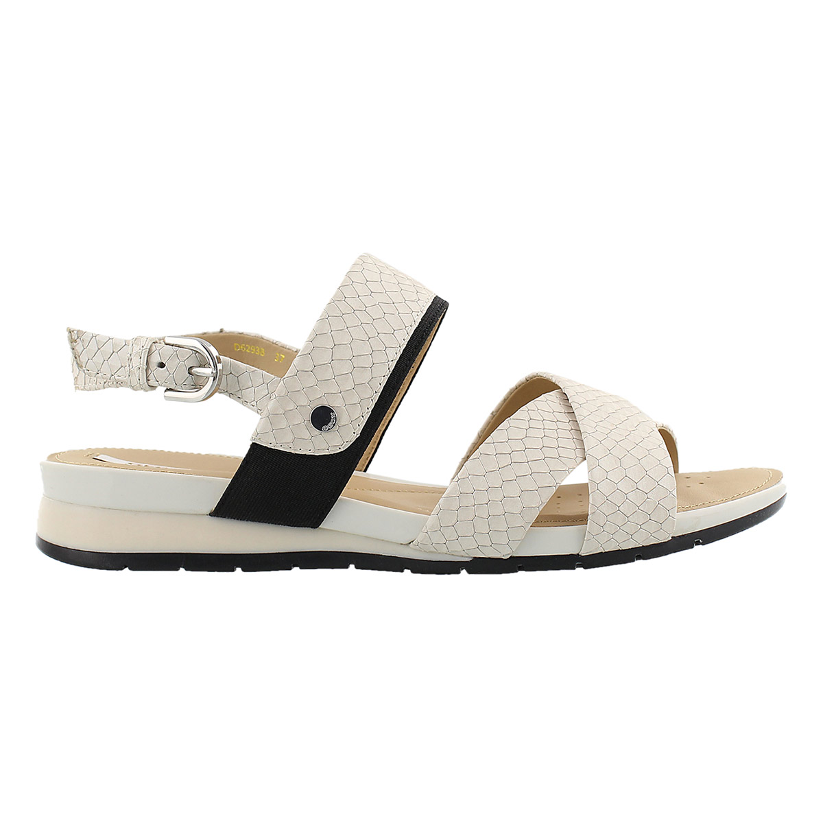 Lds Formosa off white/blk dress sandal