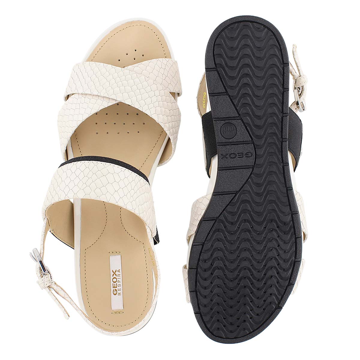 Lds Formosa off white/blk dress sandal