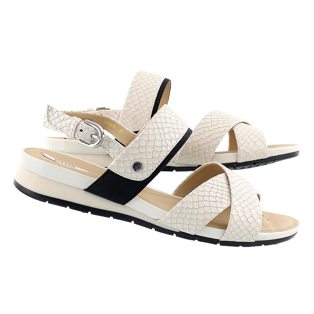 Lds Formosa off white/blk dress sandal