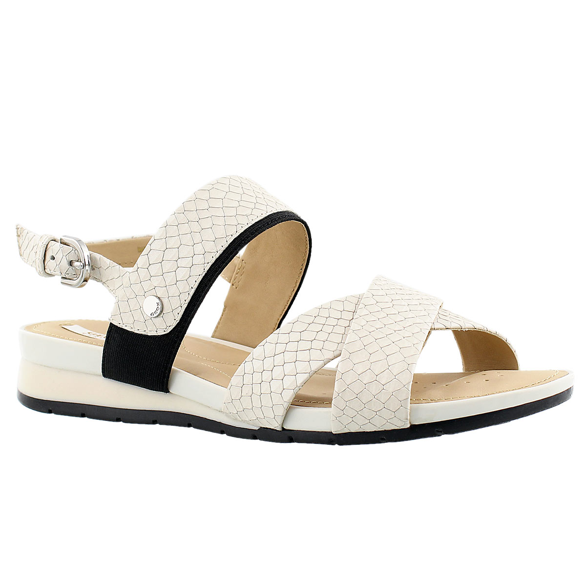 Lds Formosa off white/blk dress sandal