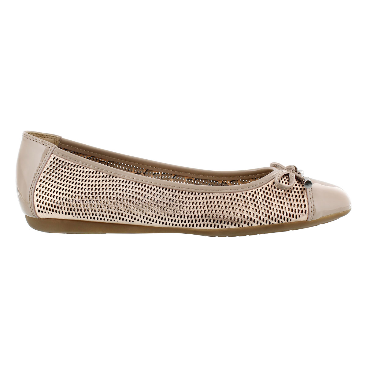 Lds Lola rose gld leather ballerina flat