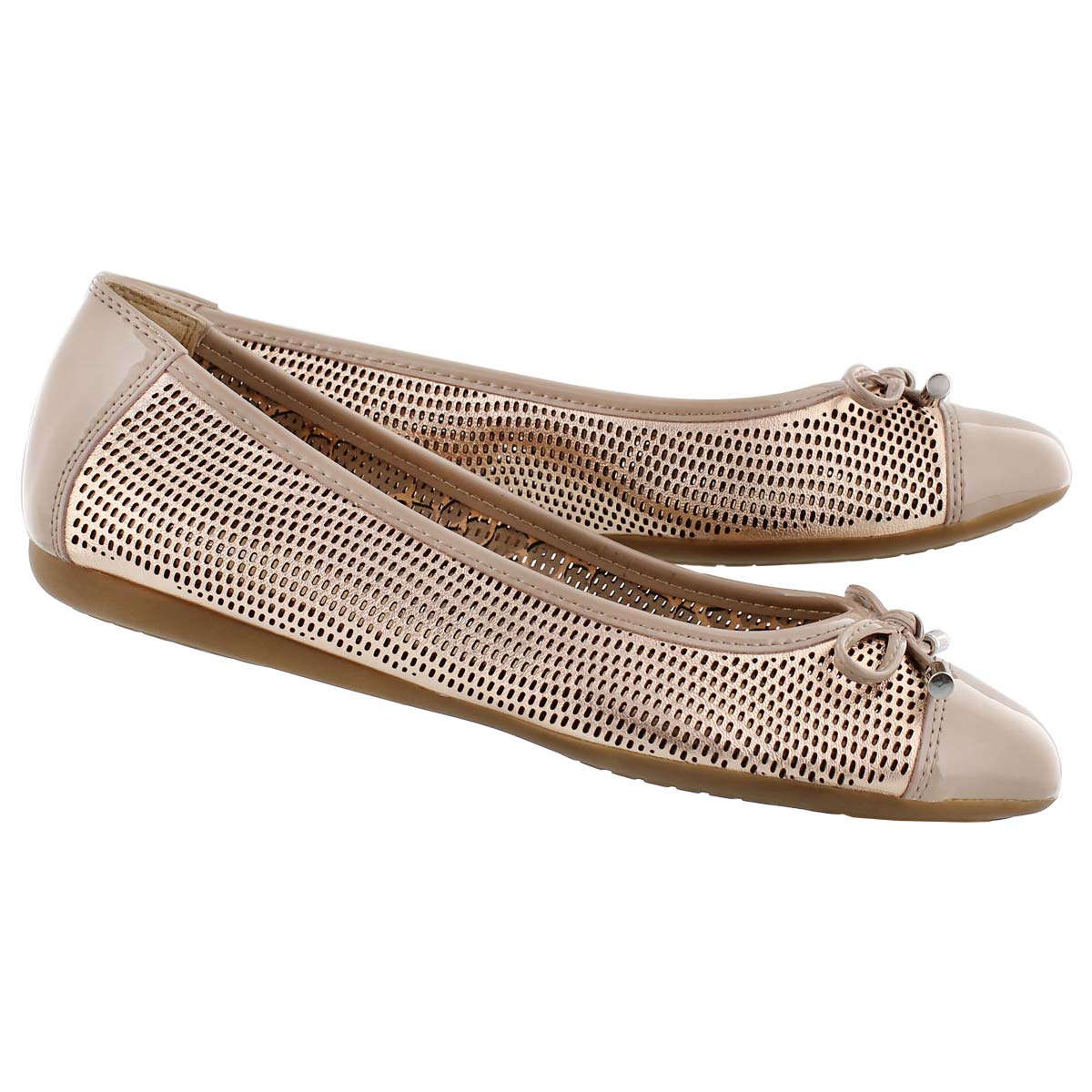 Lds Lola rose gld leather ballerina flat