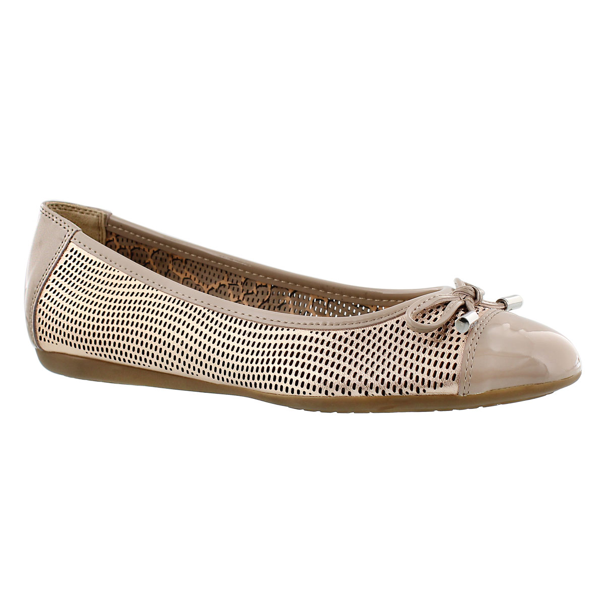 Lds Lola rose gld leather ballerina flat