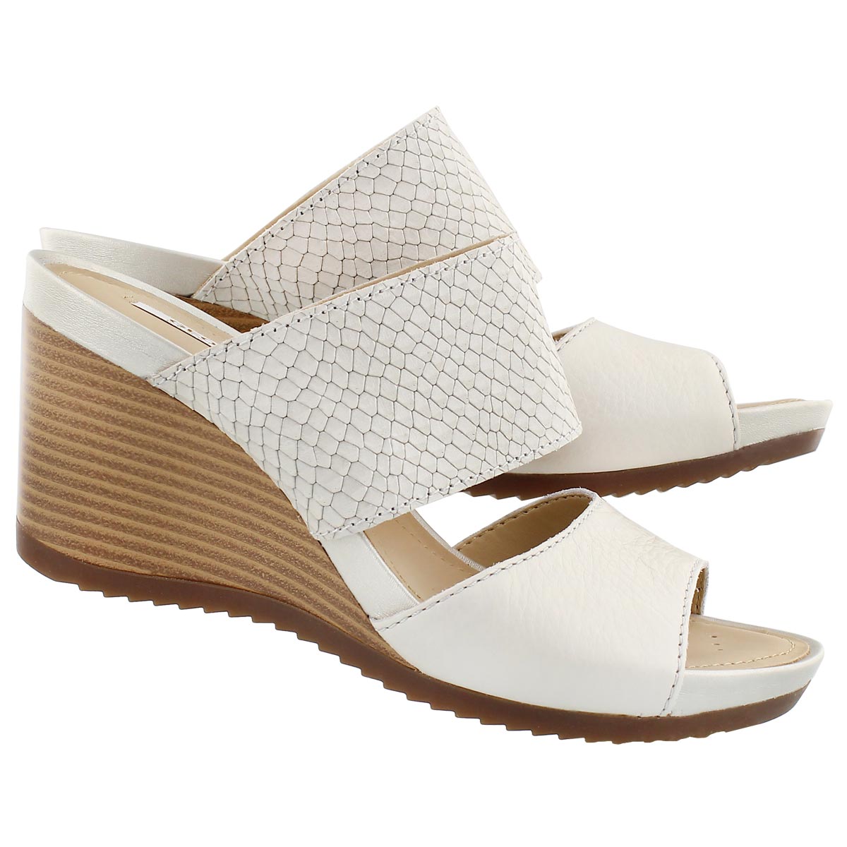 Lds New Rorie white slip on wedge sandal