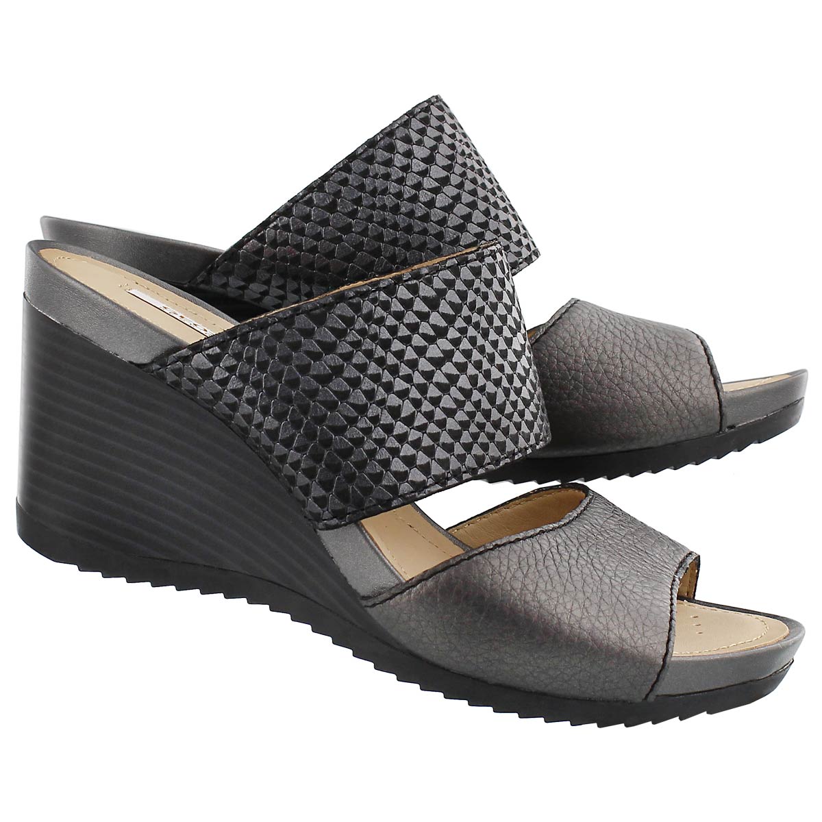 Lds New Rorie black slip on wedge sandal