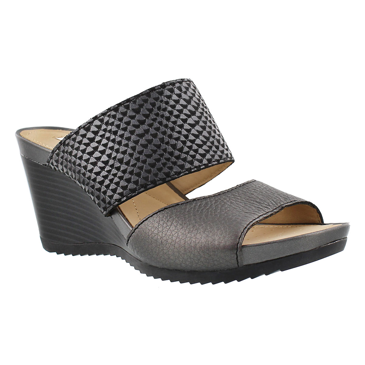 Lds New Rorie black slip on wedge sandal