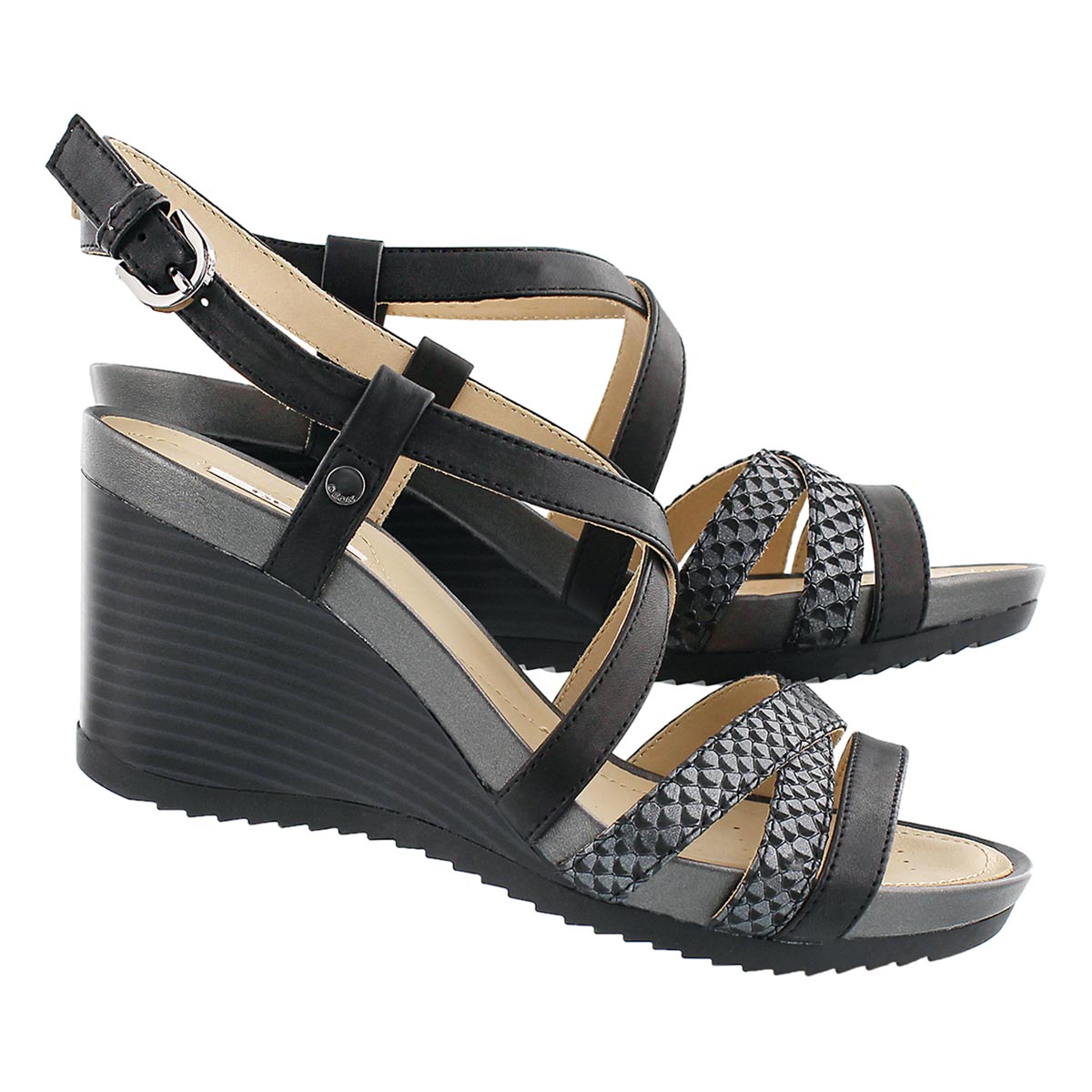 Lds New Rorie black wedge sandal