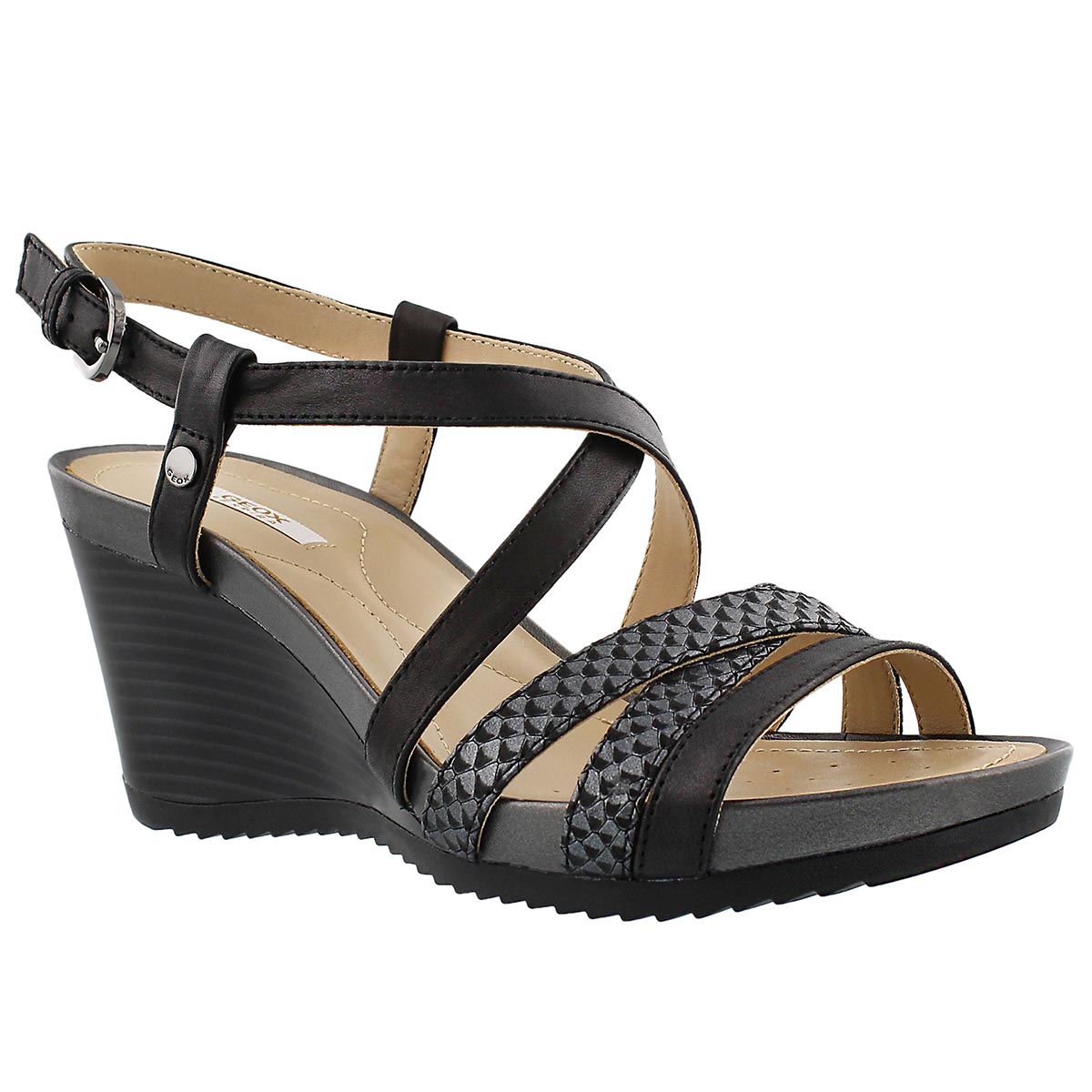 Lds New Rorie black wedge sandal