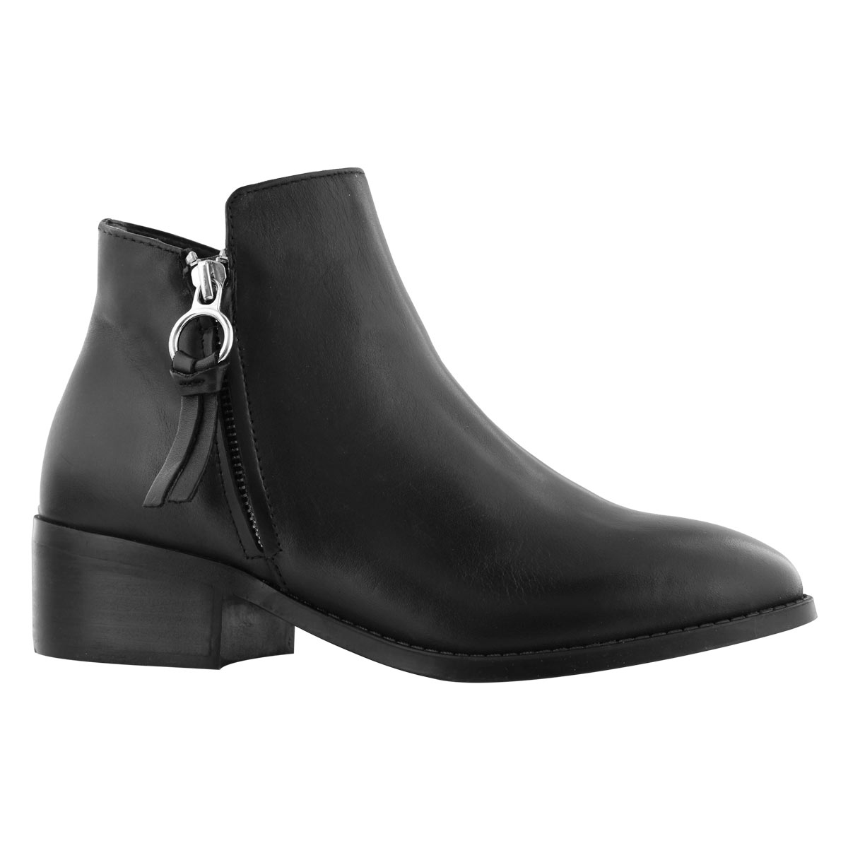 Lds Dacey black side zip ankle bootie