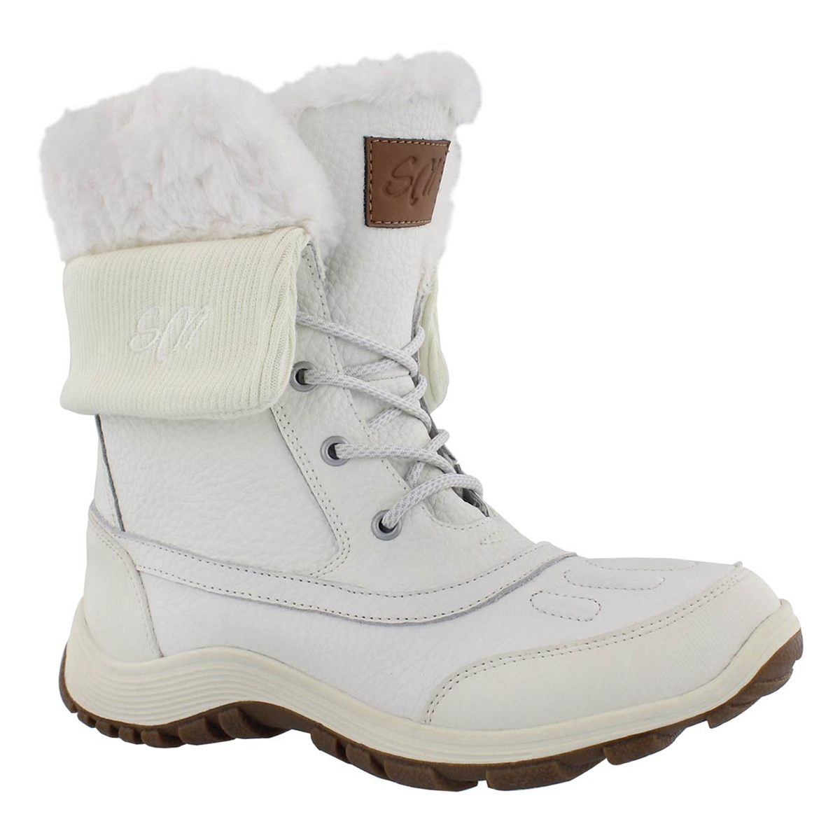 Women's DAMICA white wtpf foldover cuff boots