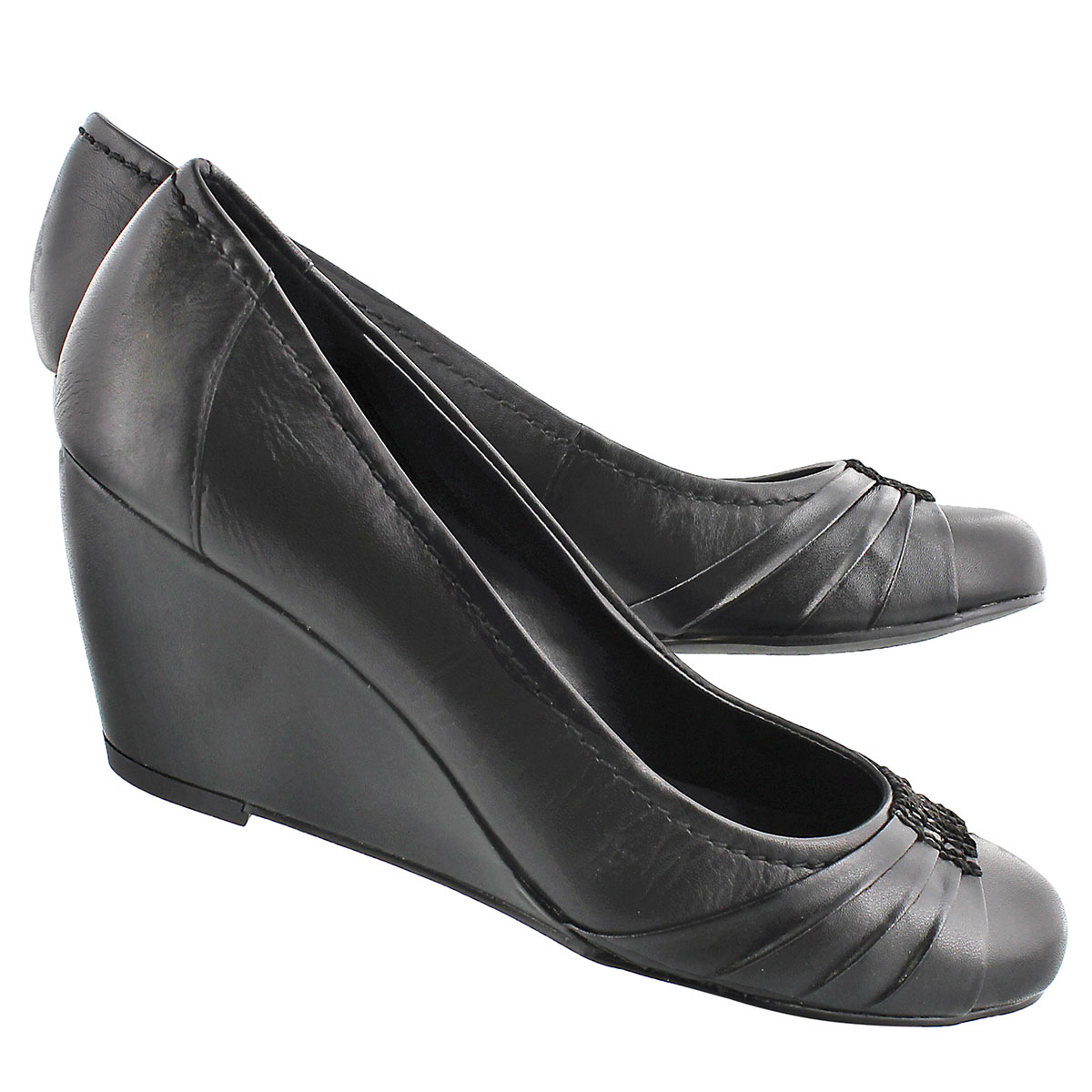 Lds Dani blk slip on dress wedge shoe